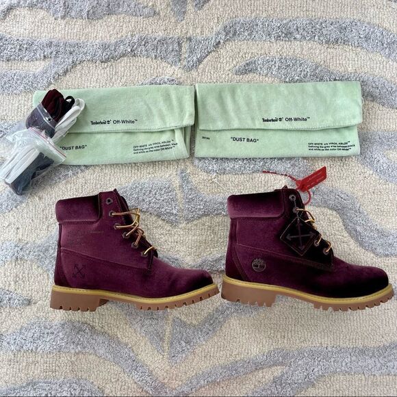 Off-White (Virgil Abloh) x Timberland 6” Limited Edition Velvet Boots FW18 - Picture 14 of 15